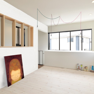 小さなアトリエのような白を基調とした多目的ルーム。お子様が小さなうちはゲストルームに。成長してお部屋が必要になったらドアをつけて子供部屋へとその時代に合わせて様々な使い方ができます。